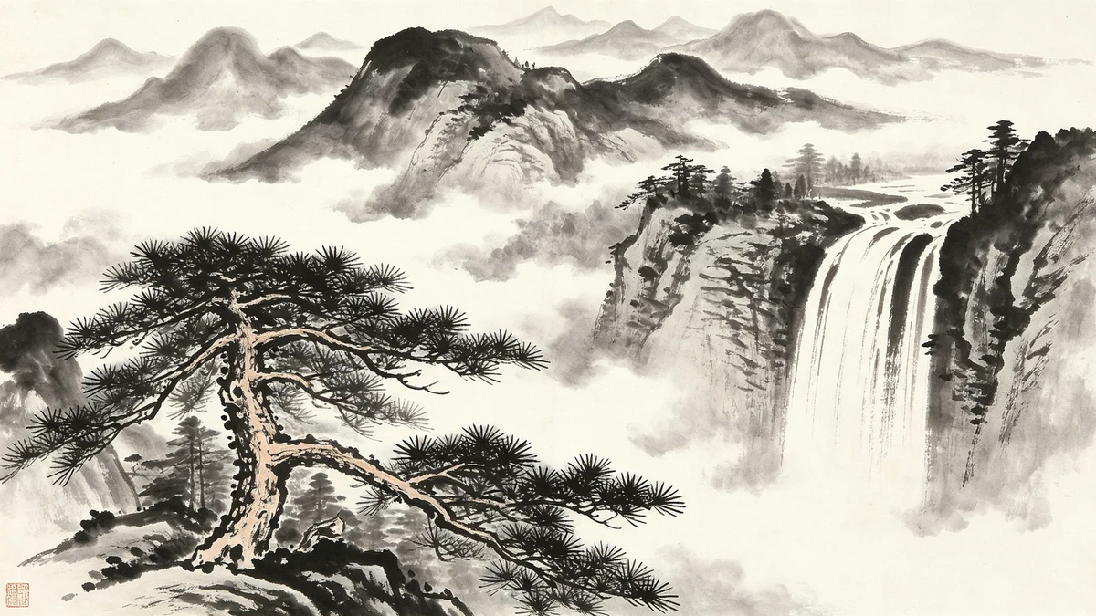 水墨国画风格作图示例1
