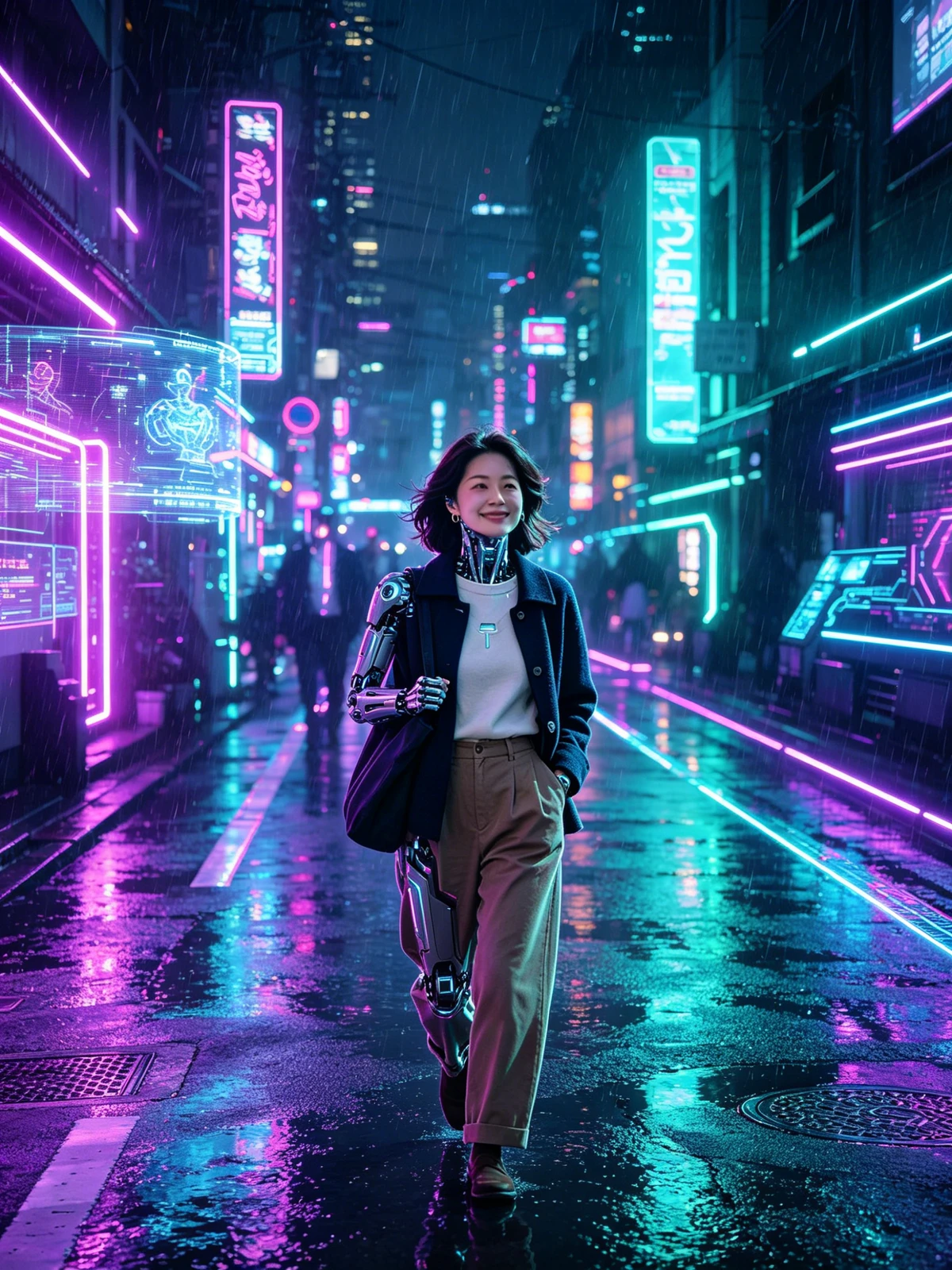 赛博朋克风格迁移示例1