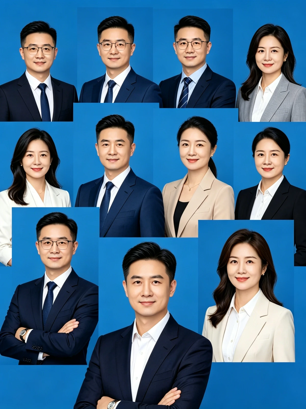 团体照换统一背景前示例照片